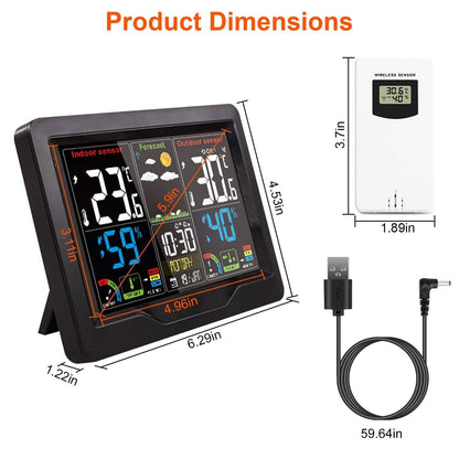 Indoor/Outdoor Thermometer Humidity Weather Forecast Temperature with Backlight