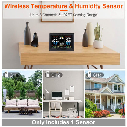 Indoor/Outdoor Thermometer Humidity Weather Forecast Temperature with Backlight