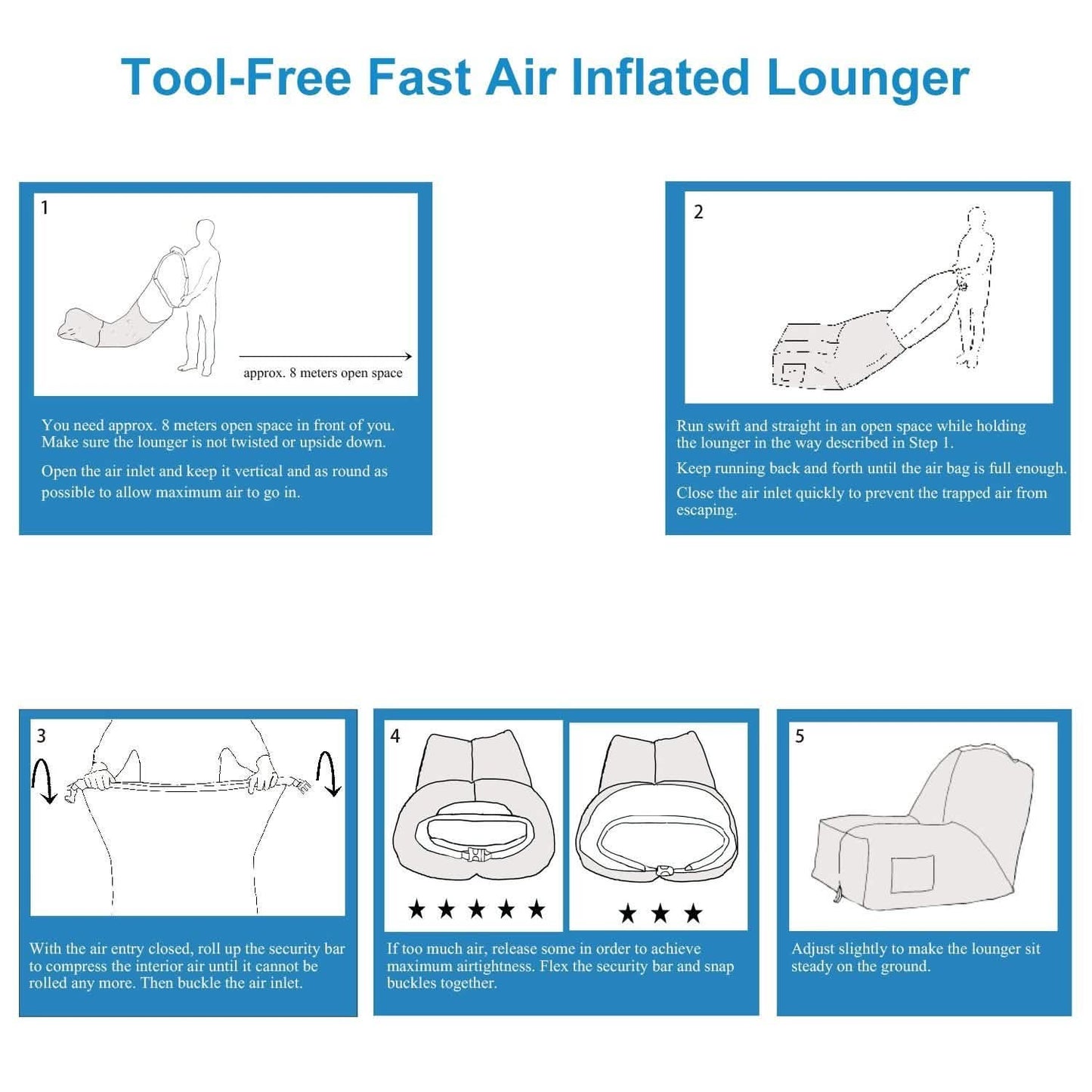 Inflatable Lounger Air Sofa Chair Couch with Portable Organizing Bag