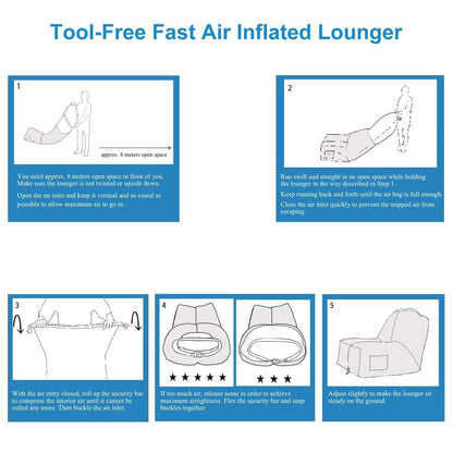 Inflatable Lounger Air Sofa Chair Couch with Portable Organizing Bag