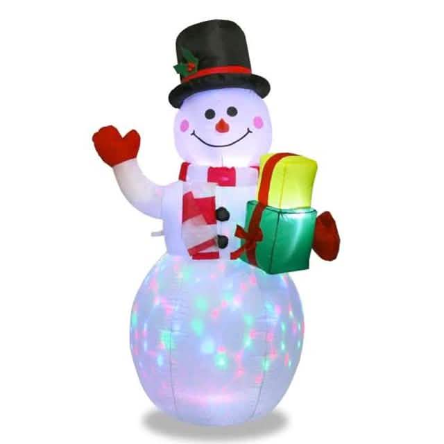 Inflatable Santa Claus and Snowman Night Light Figure