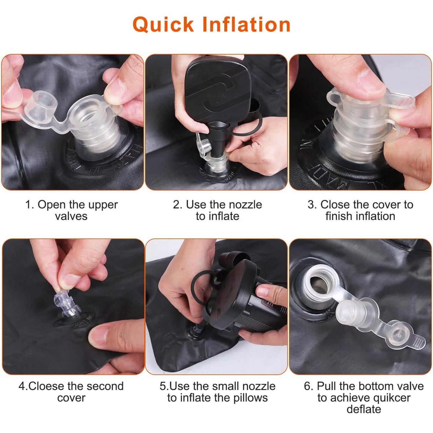 Inflatable SUV Air Mattress Thickened Camping Bed Cushion with Pillow