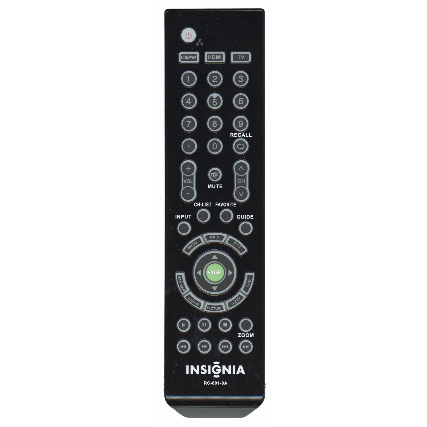 Insignia RC8010A for 2011 TV Remote Control