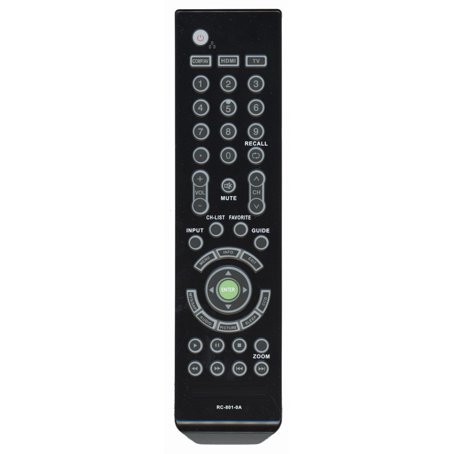 Insignia RC8010A for 2011 TV Remote Control