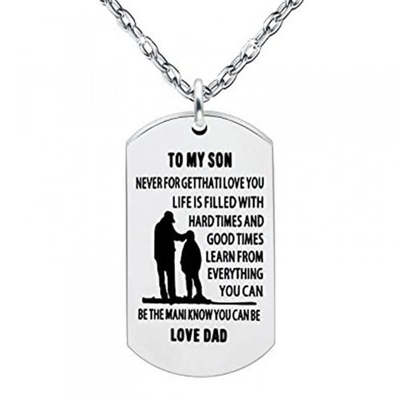 Inspirational Always Remember Son Pendant Necklace Dog Tag