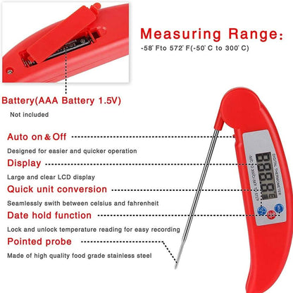 Instant Digital Meat Thermometer Probe for Grilling and Cooking