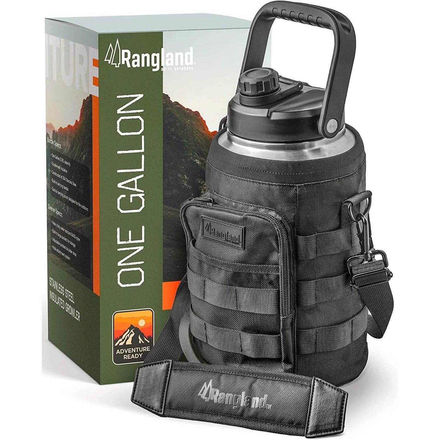 Insulated 1 Gallon Stainless Steel Wide Mouth Growler with Tactical Carrying Bag