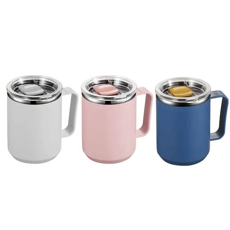 Insulated Double Wall Coffee Mug with Handle and Lid