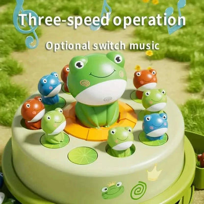 Interactive Electric Bouncing Frog Turntable Toy - Educational Desktop Game for Boys & Girls