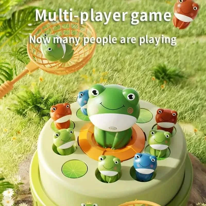 Interactive Electric Bouncing Frog Turntable Toy - Educational Desktop Game for Boys & Girls