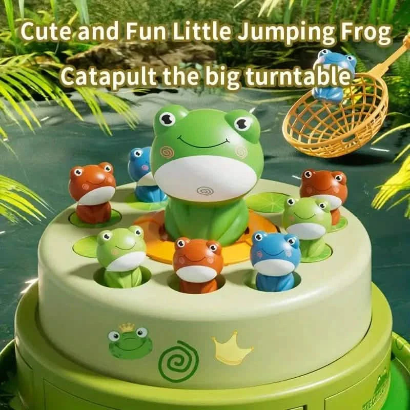 Interactive Electric Bouncing Frog Turntable Toy - Educational Desktop Game for Boys & Girls