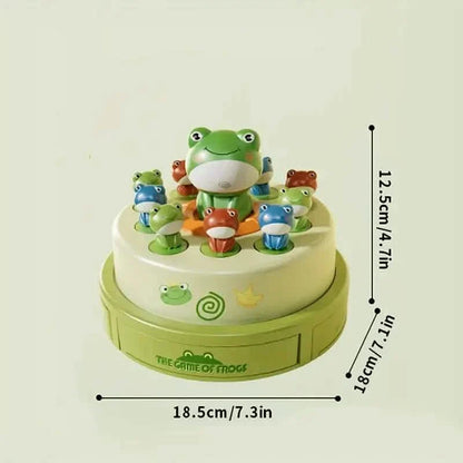 Interactive Electric Bouncing Frog Turntable Toy - Educational Desktop Game for Boys & Girls