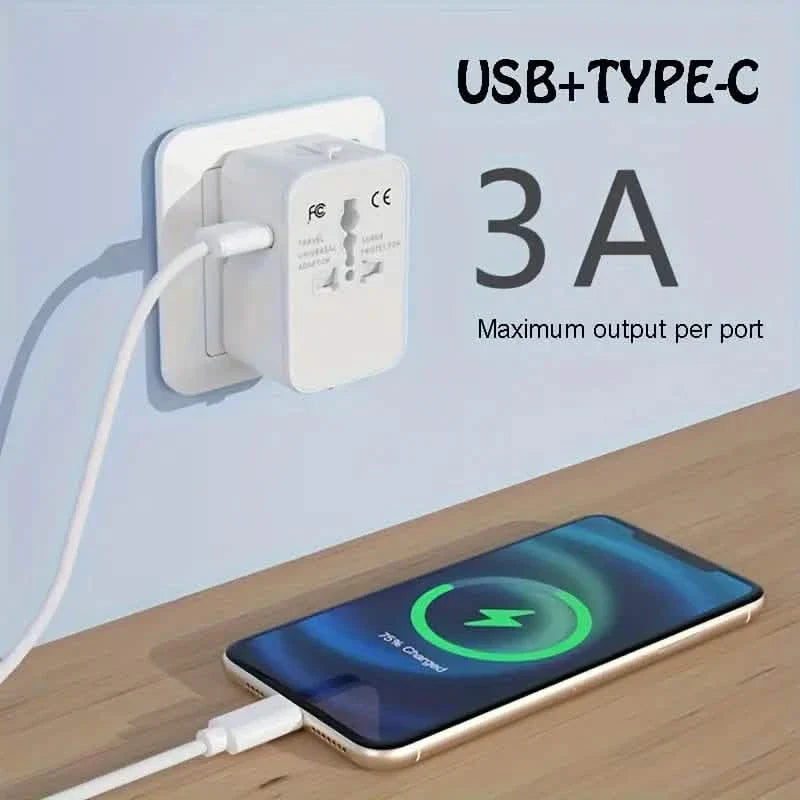 International Portable Worldwide All-in-One Plug Travel Adapter Converter for USA EU UK AUS