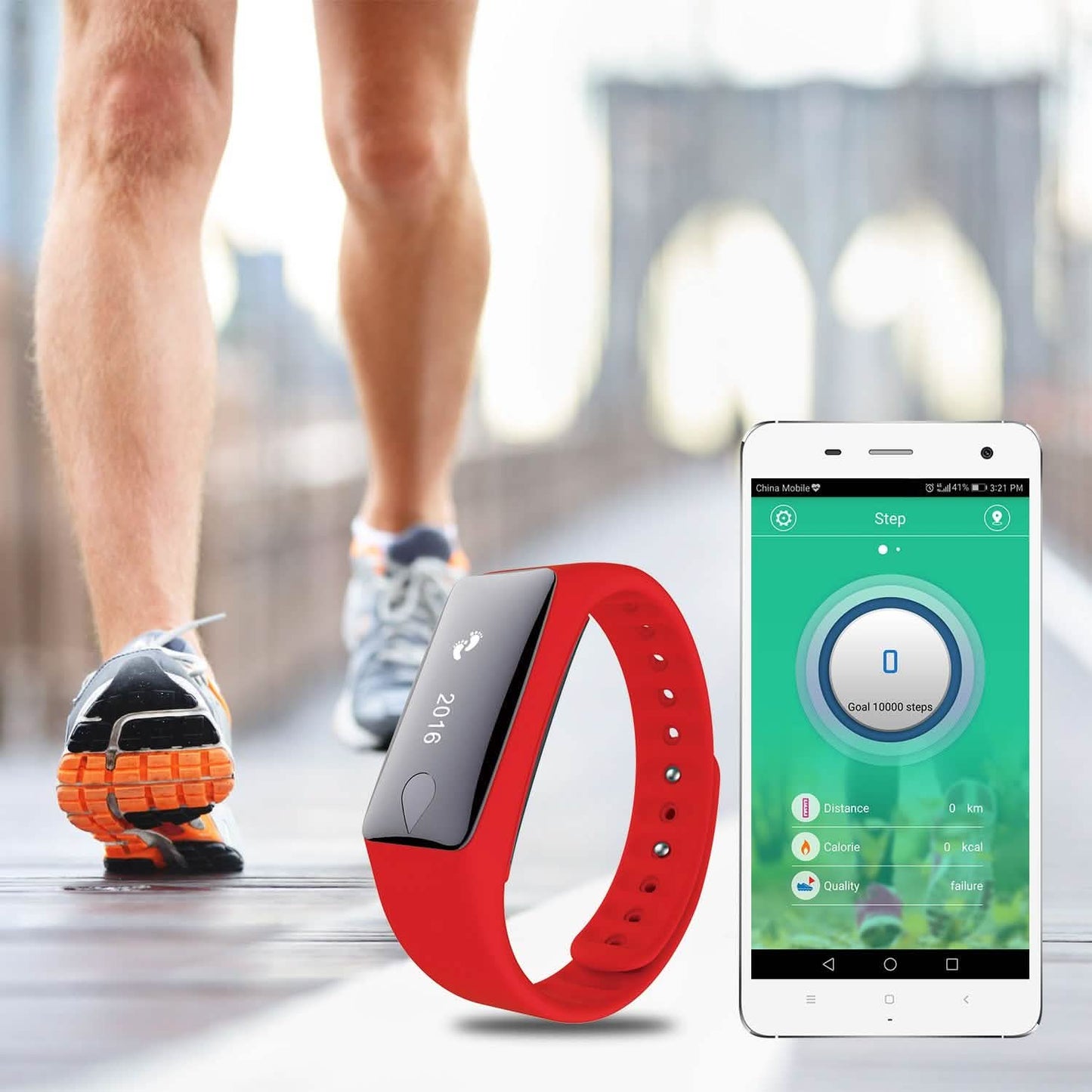 IP67 Fitness Tracker Watch with Heart Rate Monitor and Step Counter
