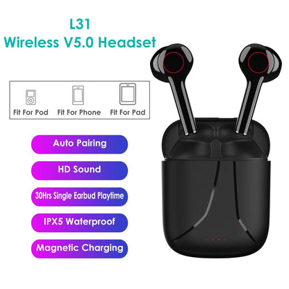 IPX5 Waterproof Wireless 5.0 TWS Earbuds Wireless Headset with Mic