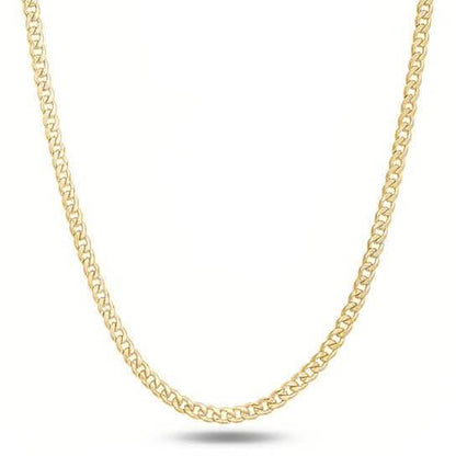Italian 14K Yellow Gold Curb Link Chain Necklace