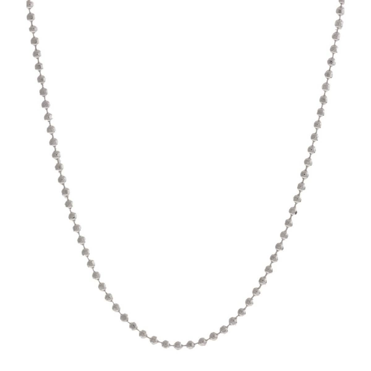 Italian Sterling Silver Diamond Cut Bead Chain Necklace