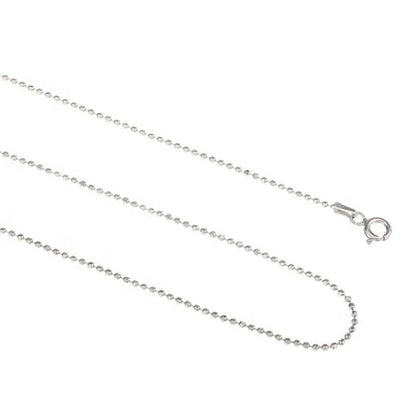 Italian Sterling Silver Diamond Cut Bead Chain Necklace