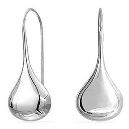 Italian Sterling Silver Puffed Teardrop Earrings