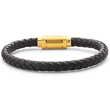 Jarrix Steel Men's Bracelet Leather Stainless Steel Magnetic Closure