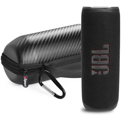 JBL FLIP 6 Waterproof Portable Speaker Bundle with gSport Carbon Fiber Case (Black)  (Refurbished)