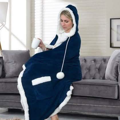 Jellie Cozy and Ultra Plush Sherpa Hoodie Throw