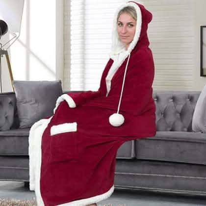 Jellie Cozy and Ultra Plush Sherpa Hoodie Throw