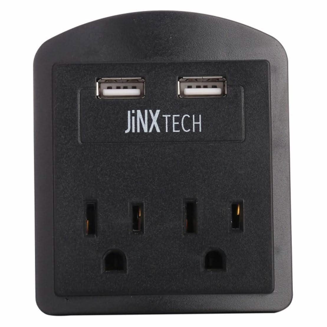 JinxTech 2-Outlet Wall Tap with Dual USB