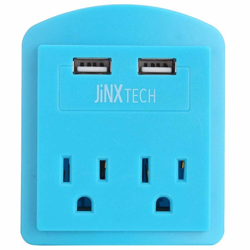 JinxTech 2-Outlet Wall Tap with Dual USB