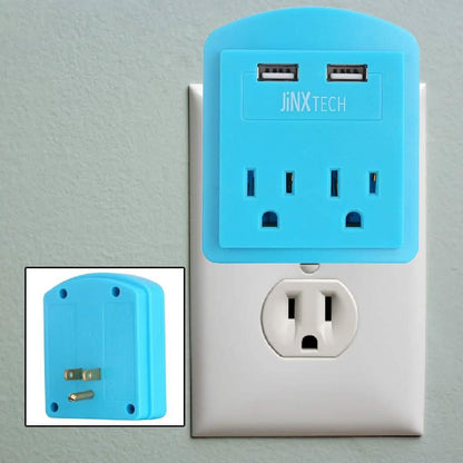 JinxTech 2-Outlet Wall Tap with Dual USB