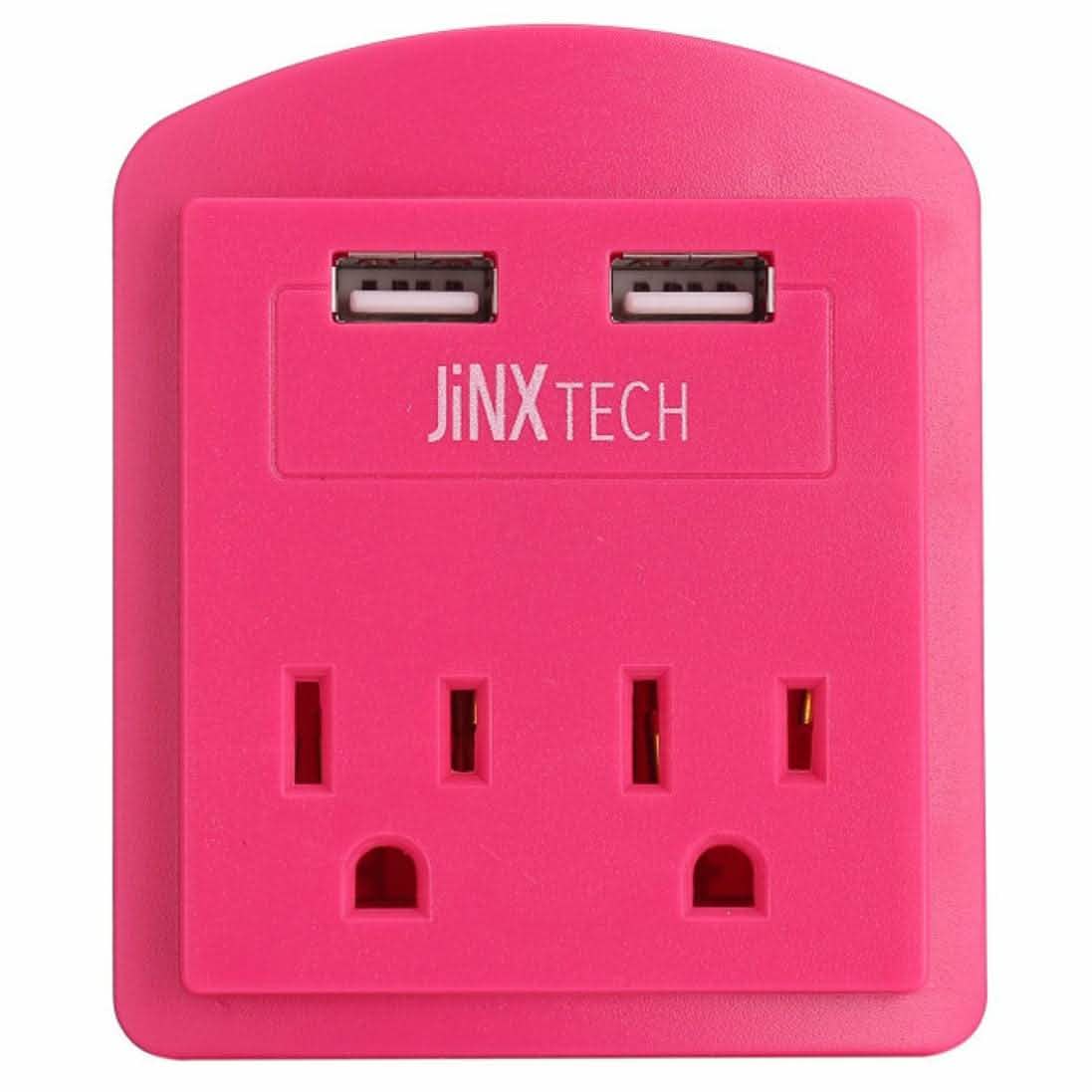 JinxTech 2-Outlet Wall Tap with Dual USB