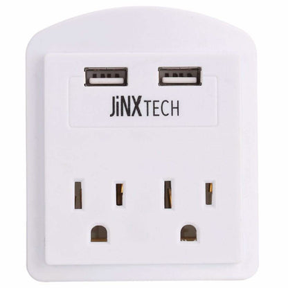 JinxTech 2-Outlet Wall Tap with Dual USB