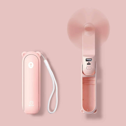 JISULIFE 3-in-1 Portable Small Pocket Fan with Power Bank
