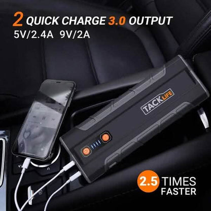 Jump Starter 1000A Peak 20000mAh 12V Car Jumper Black T8 MAX