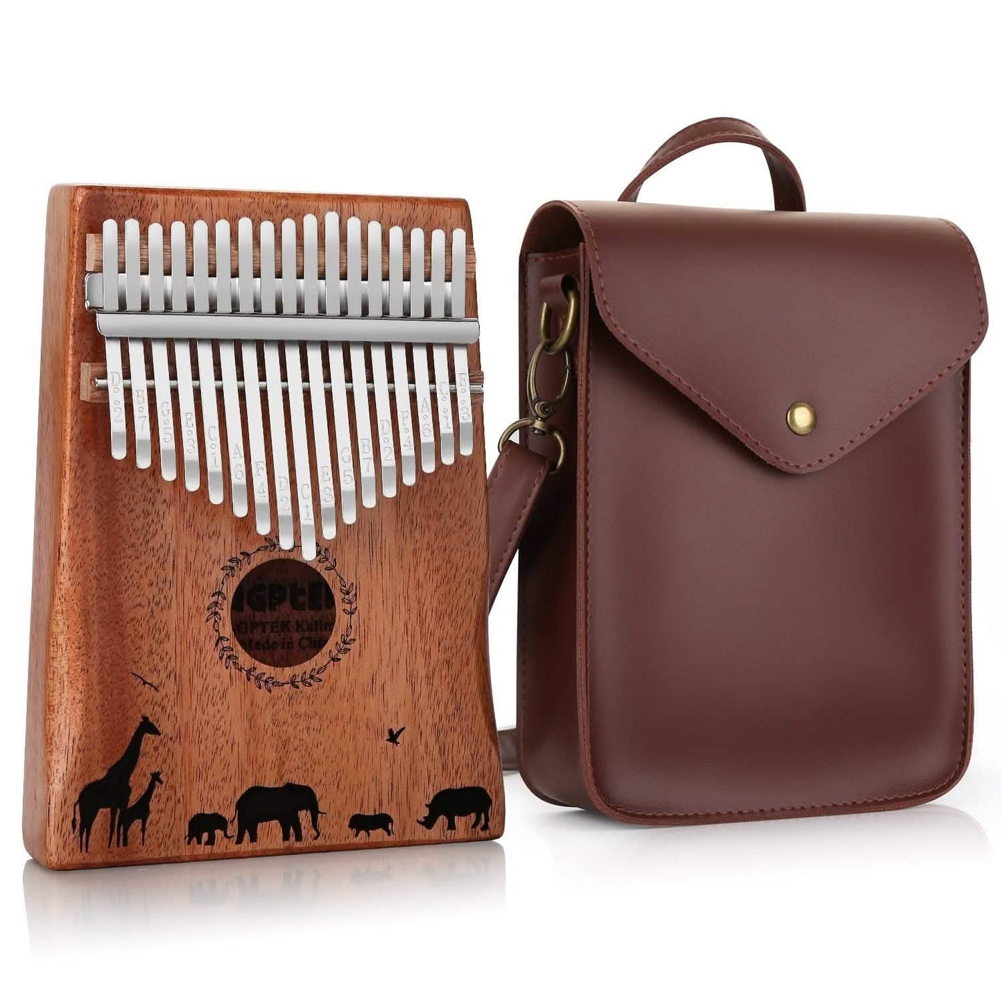 Kalimba 17 Keys Thumb Piano with Tuning Hammer and Bag