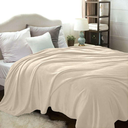 Kathy Ireland Flannel Solid Microplush Bed Blankets