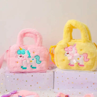 Kawaii Unicorn Pattern Plush Bag