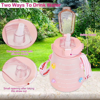 Kawaii Water Bottle with Straw