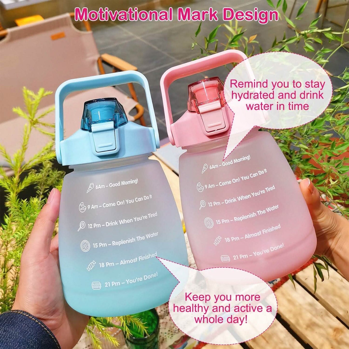 Kawaii Water Bottle with Straw
