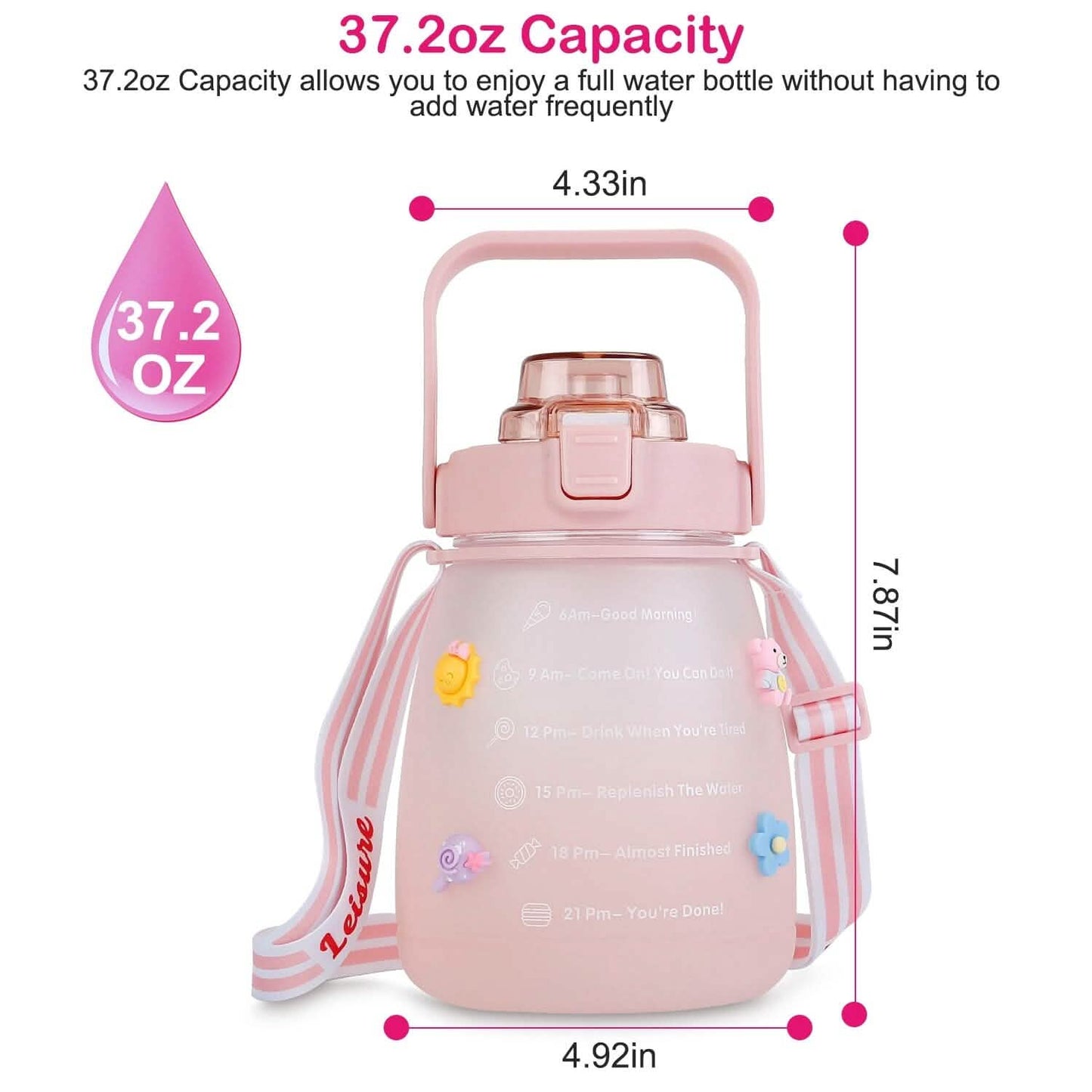Kawaii Water Bottle with Straw