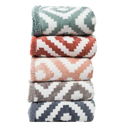 Kensie Super-Soft Reversible Sherpa Fleece Throw Blanket