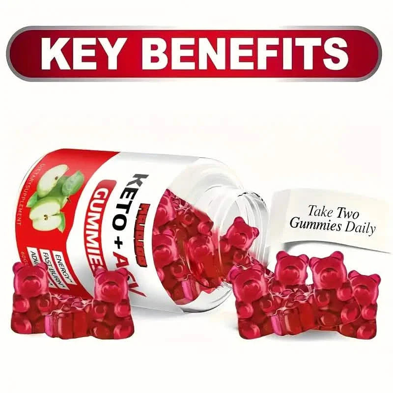 KETO +ACV Gummies Apple Cider Vinegar & B12