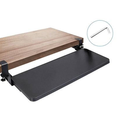 Keyboard Mouse Tray Under Desk Retractable Slide Out Drawer with C Clamp