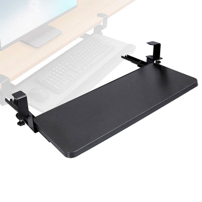 Keyboard Mouse Tray Under Desk Retractable Slide Out Drawer with C Clamp