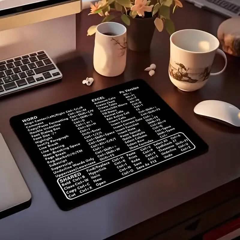 Keyboard Shortcuts Mouse Pad for Microsoft Word and Excel (PC Windows)