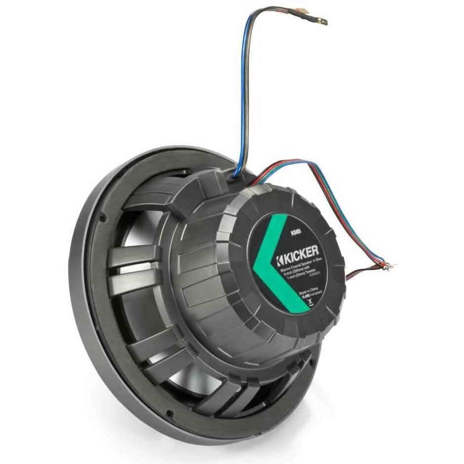 KICKER Pair 45KM84L 8" 600 Watt Marine Boat Waterproof Speakers w/LED's KM8  (Refurbished)