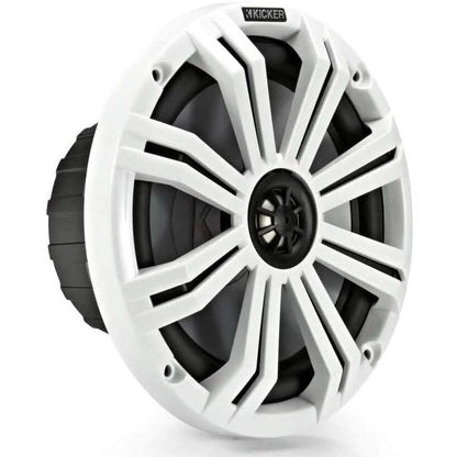 KICKER Pair 45KM84L 8" 600 Watt Marine Boat Waterproof Speakers w/LED's KM8  (Refurbished)