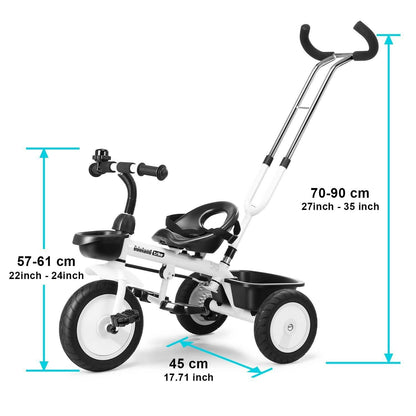 Kid Tricycle Stroller With Retractable Push Handle