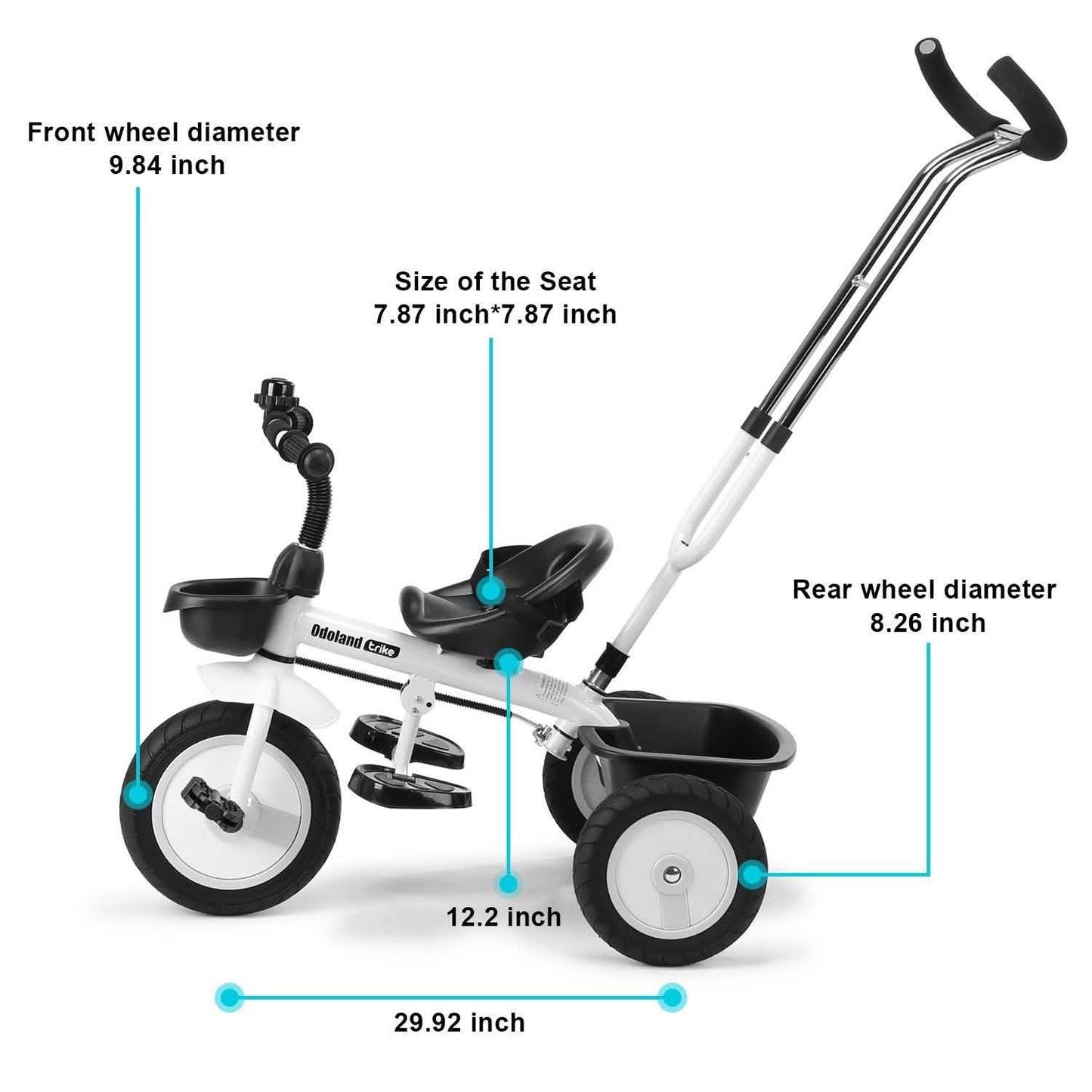 Kid Tricycle Stroller With Retractable Push Handle