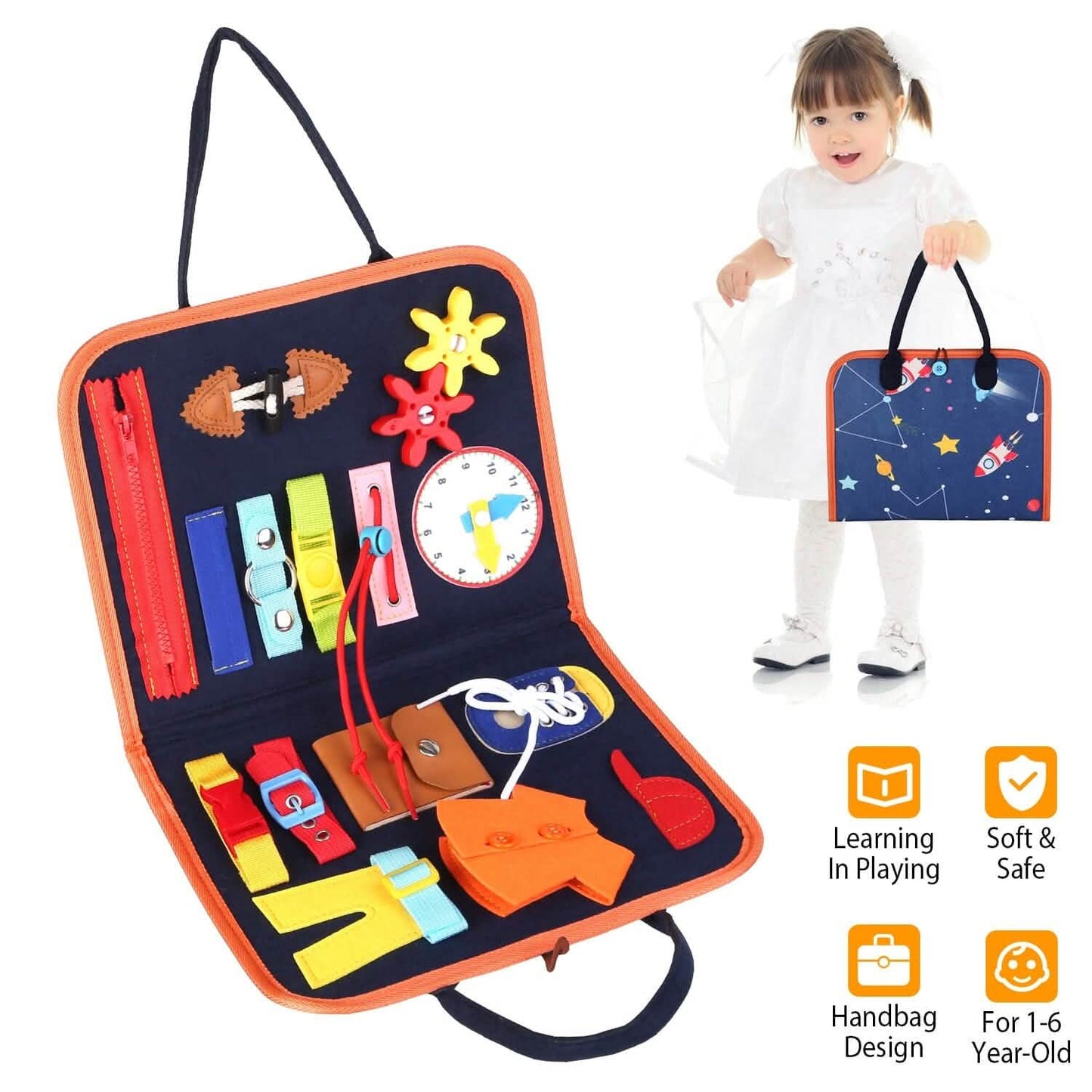 Kids Busy Board Sensory Activity Board Preschool Learning Toys